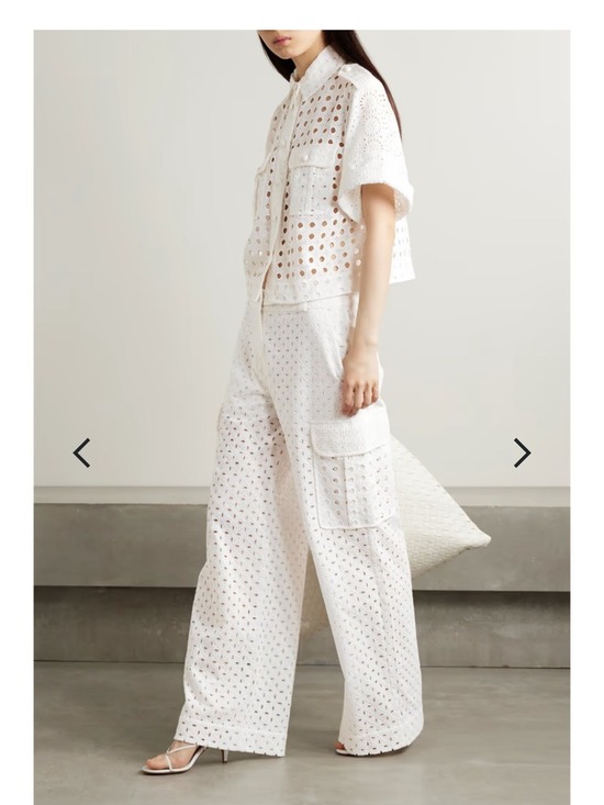 Zimmermann Pants - Zimmermann Matchmaker Anglaise Ivory Cotton crochet Pant US Size 4 NWT